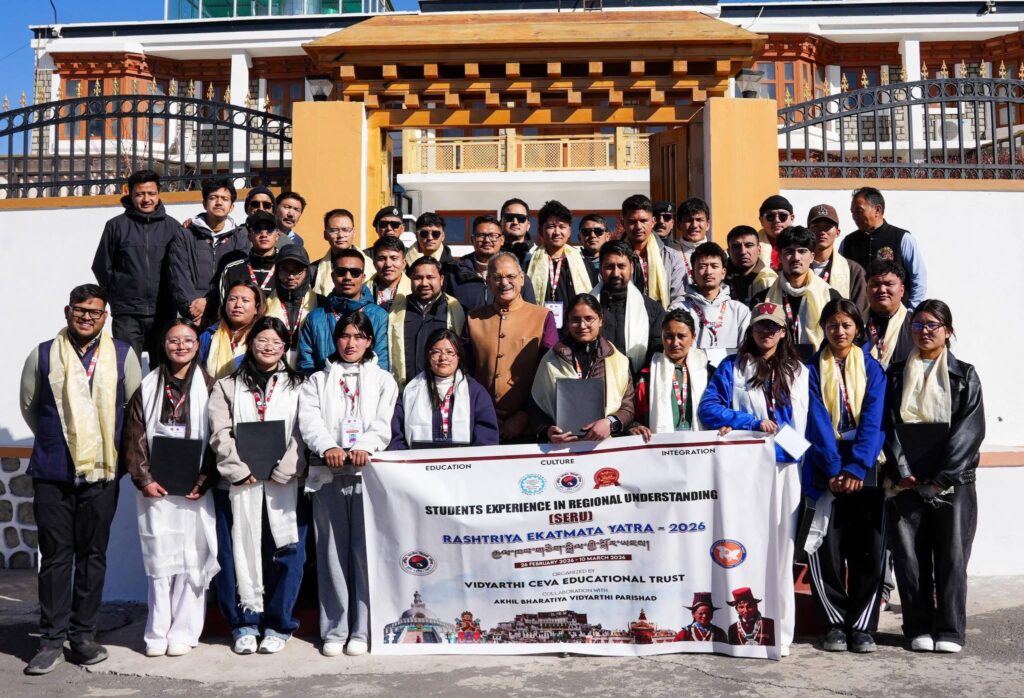 LG Ladakh Kavinder Gupta flags off 30 students for Rashtriya Ekatmata Yatra 2026