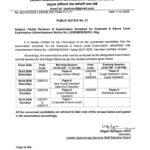 Partial Revision of Examination Schedule for Graduate & Above Level Examination