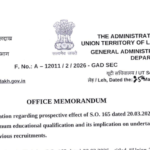Clarification Issued on Educational Qualification Rules in Ladakh Recruitment