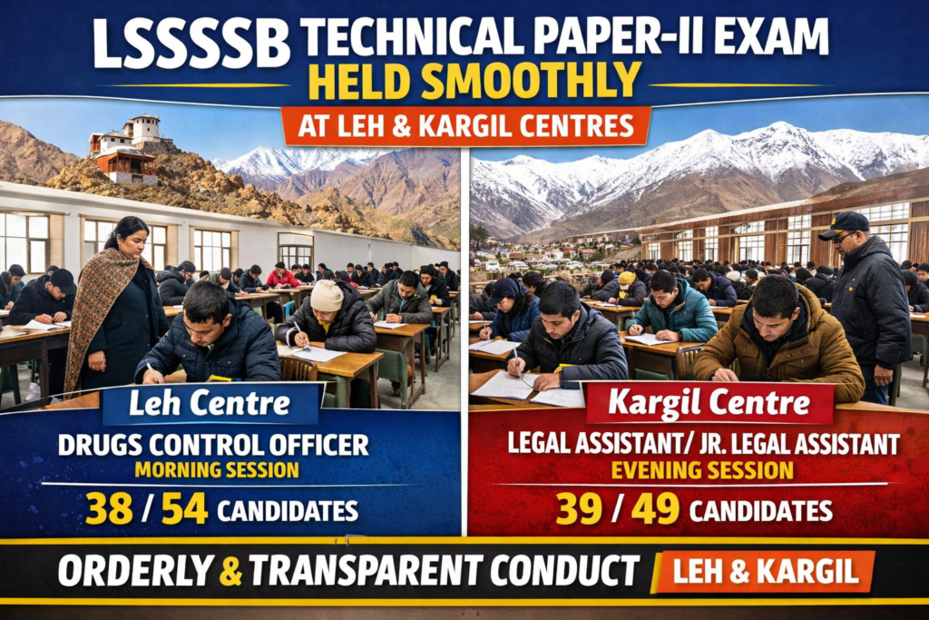 LSSSSB Conducts Technical Paper-II Examination Smoothly at Leh and Kargil Centres