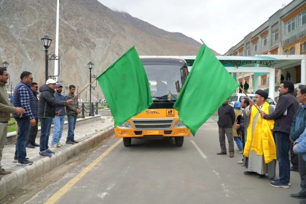 MP Ladakh Flags Off School Buses in Kargil to Boost Student Transport Facilities under MPLADS