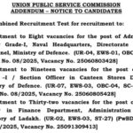 UPSC Announces Combined Recruitment Test 2026 for Multiple Posts
