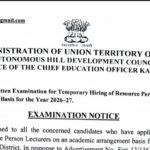 Written Examination Scheduled for Resource Person Lecturers in Kargil on April 6, 2026