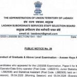 Answer Keys Released for LSSSSB Graduate Level Examination
