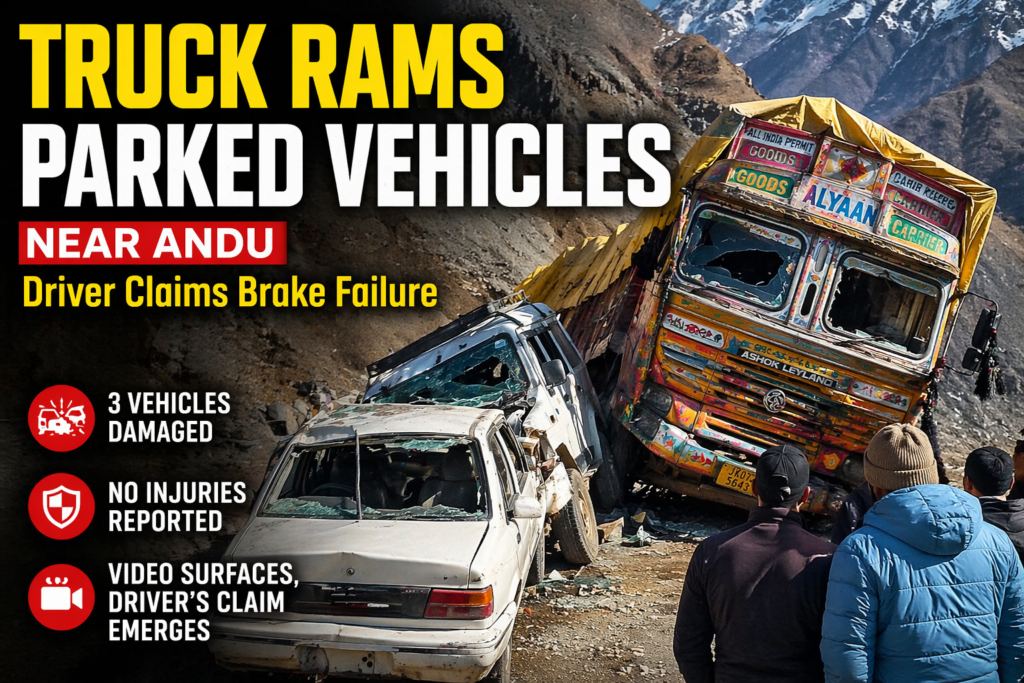Truck Rams Parked Vehicles Near Andu, Driver Claims Brake Failure
