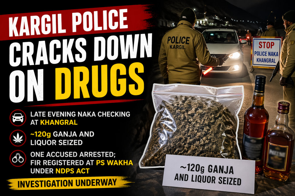 Kargil Police Intensifies Anti-Drug Drive, One Arrested with Contraband