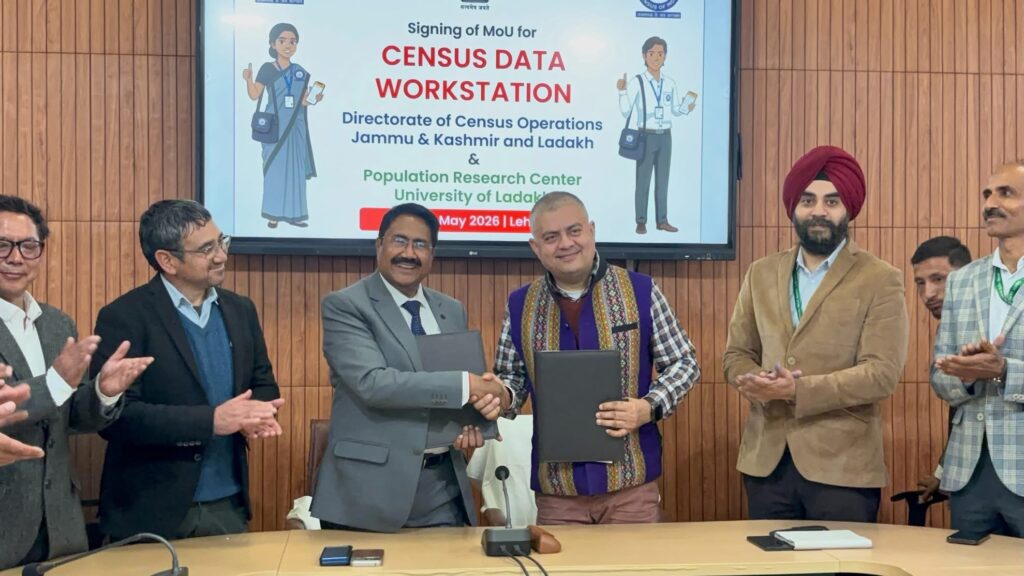 Directorate of Census Operations, J&K and Ladakh signs MoU with University of Ladakh on 16th May, 2026 for establishment of Census Data Workstations in Leh and Kargil