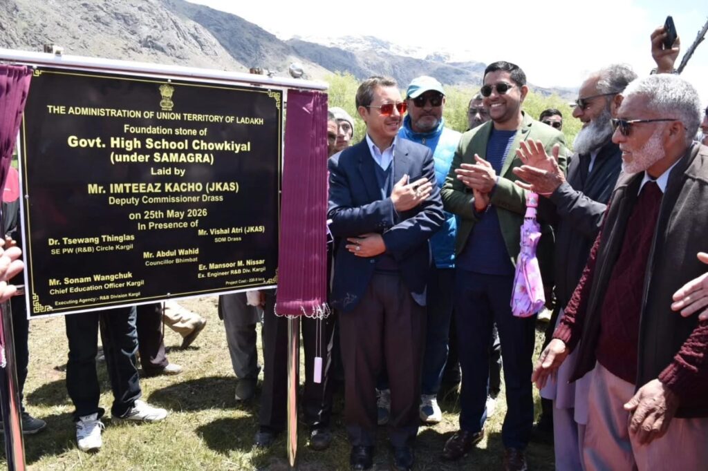 DC Drass Lays Foundation Stone of building of Government High School, Chowkiyal.