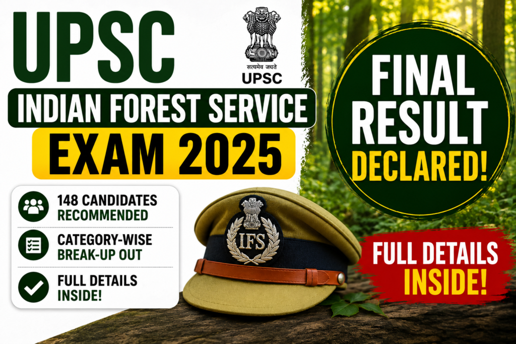 UPSC Declares Indian Forest Service Examination 2025 Final Result