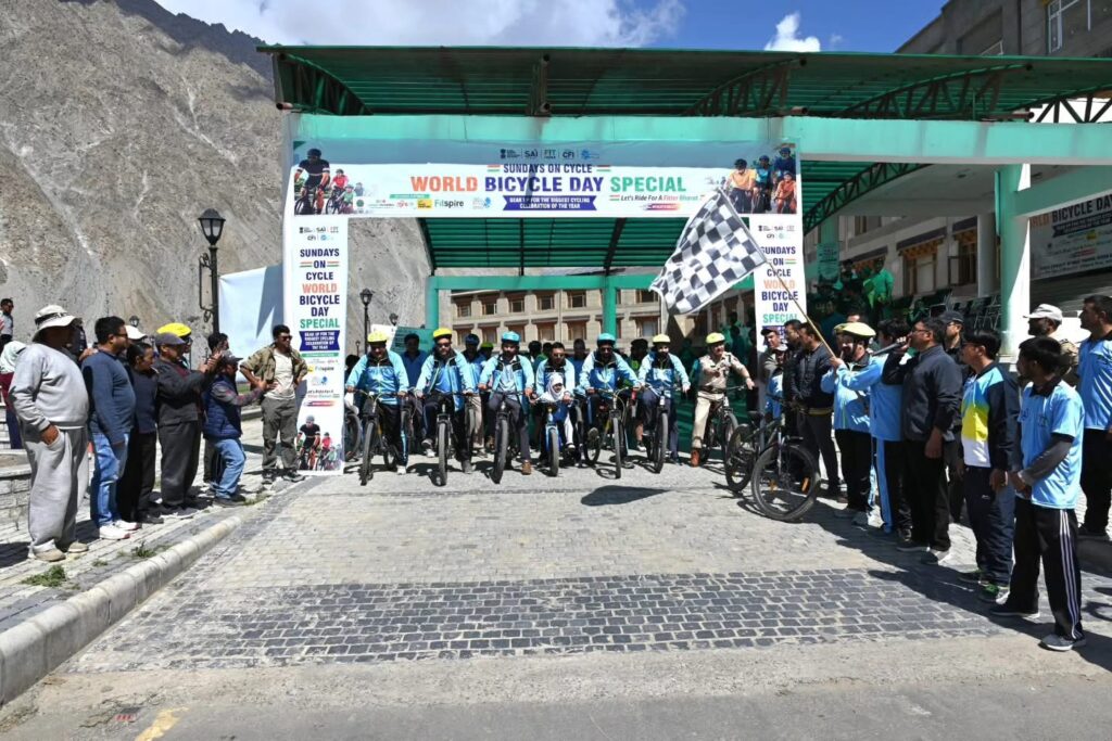 CEC Kargil Participates in World Bicycle Day Celebration; Emphasizes Fitness, Environmental Protection, and Sustainable Living