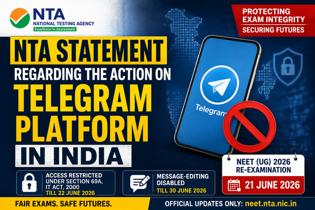 STATEMENT REGARDING ACTION ON TELEGRAM PLATFORM IN INDIA