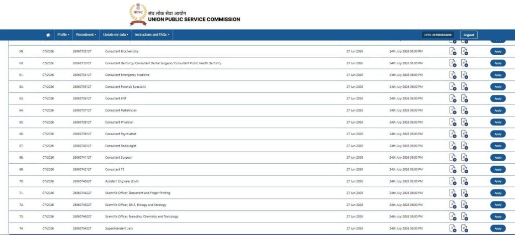 UPSC Extends Application Window for Recruitment to Posts under UT Ladakh